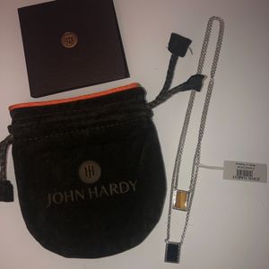 JOHN HARDY REVERSIBLE BLACK ONYX/WOOD NECKLACE